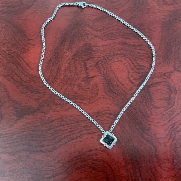 David Yurman Necklace 16” onyx with rubies - Picture 1 of 2